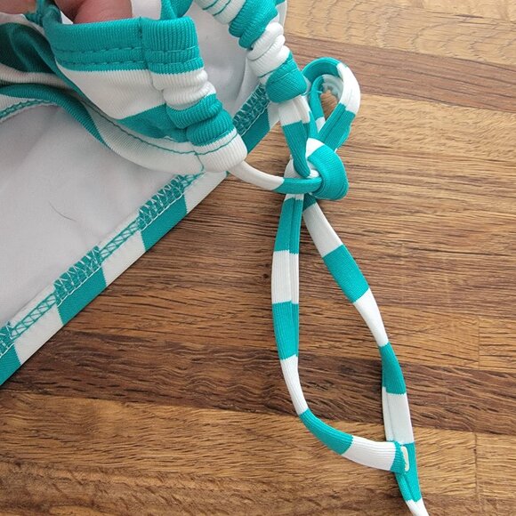 NWOT Mossimo Green & White Striped Bikini Swim Bottoms - Picture 5 of 6